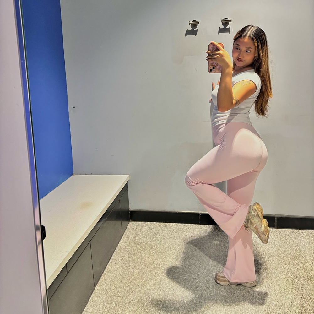 Abercrombie & Fitch Light Pink Flare Pants